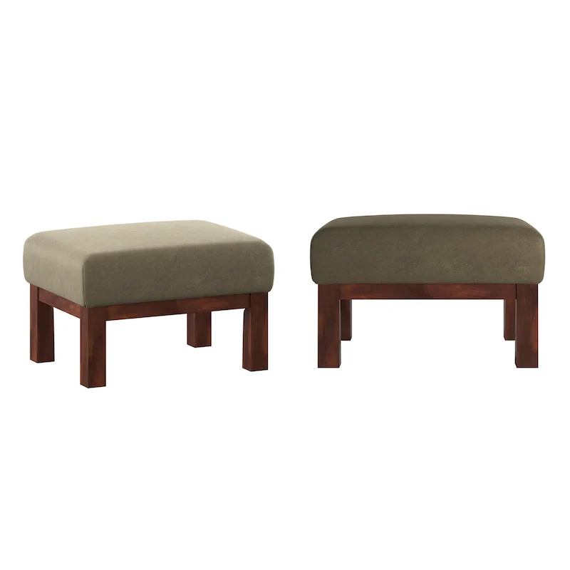 Sigulda Mission-Style Wood Ottoman