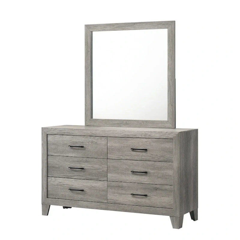 Jan 3 Piece Gray Rustic Platform Bedroom Set