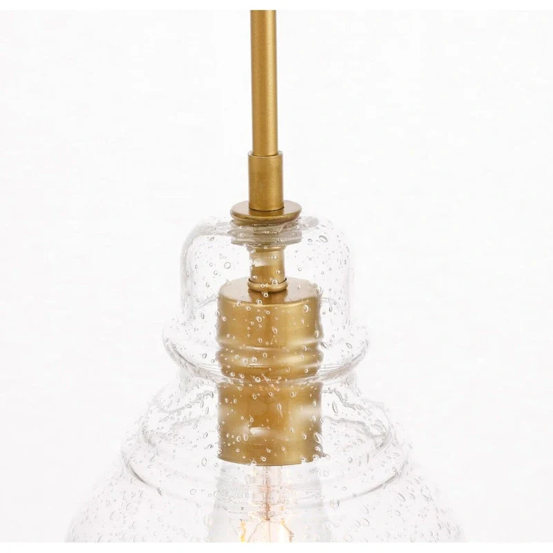 Adelee 6.25-Inch 1-Light Clear Seeded Glass Pendant