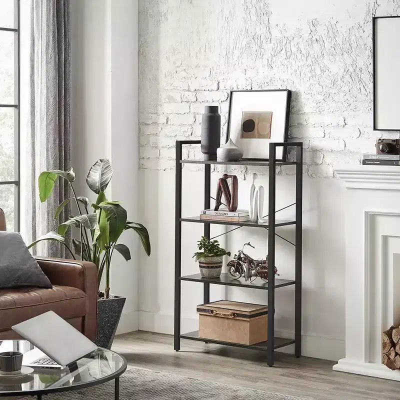 VASAGLE Bookshelf, 4-Tier Bookcase, Office Shelves