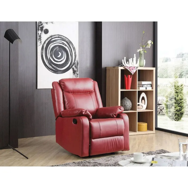 Faux Leather Rocking Recliner, Single Seat