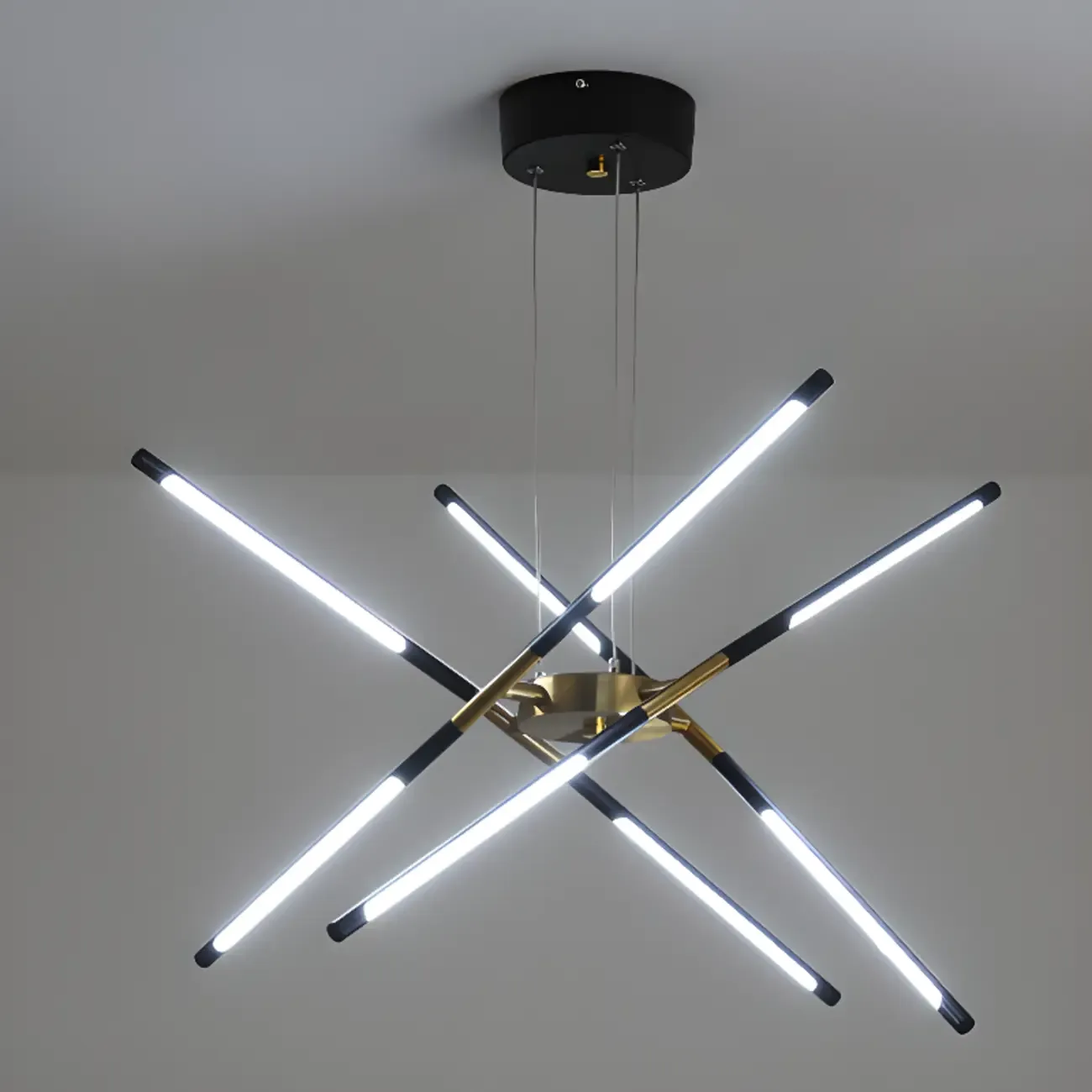 Modern LED Linear Chandelier with Adjustable Height