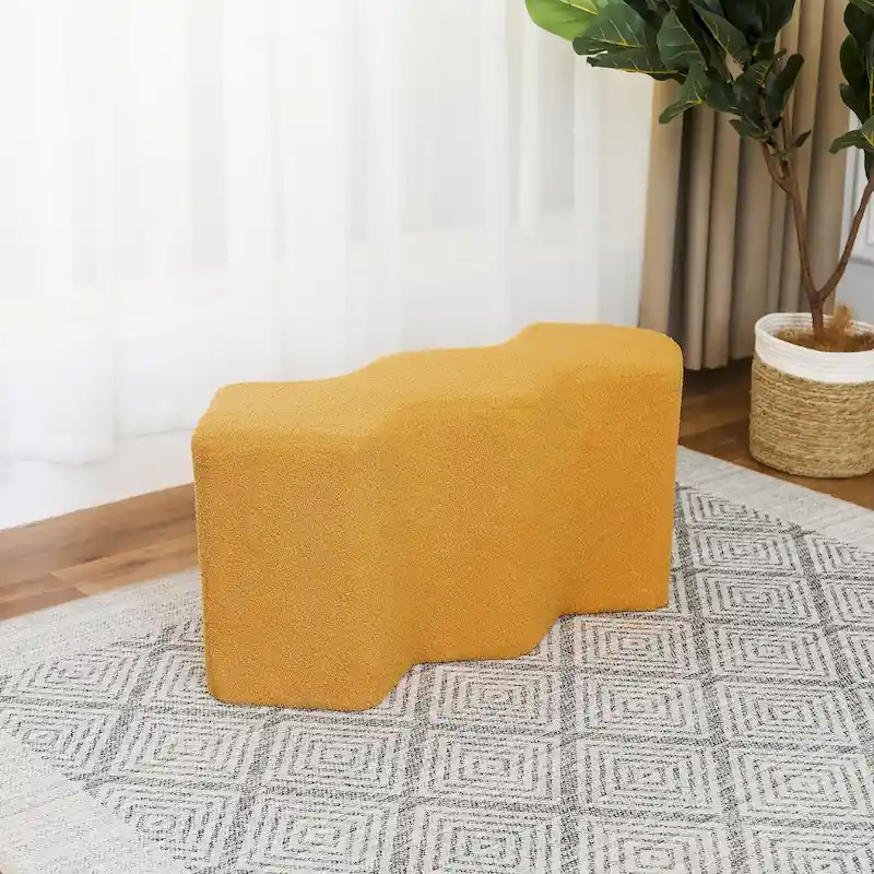 Velvet Polygon Ottoman Bench - 35 Long Footstool
