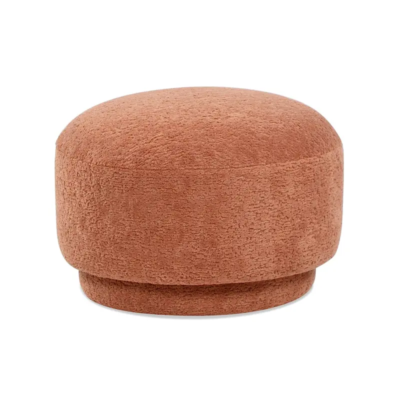 Cream Faux Sherpa Mushroom-Shaped Footstool Ottoman
