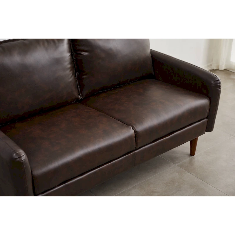 Faux leather 58  Square Arm Loveseat