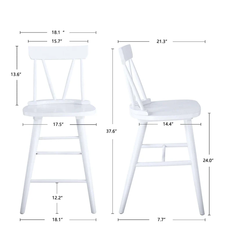 White / Black Windsor Counter Stool, Set of 2 or 4