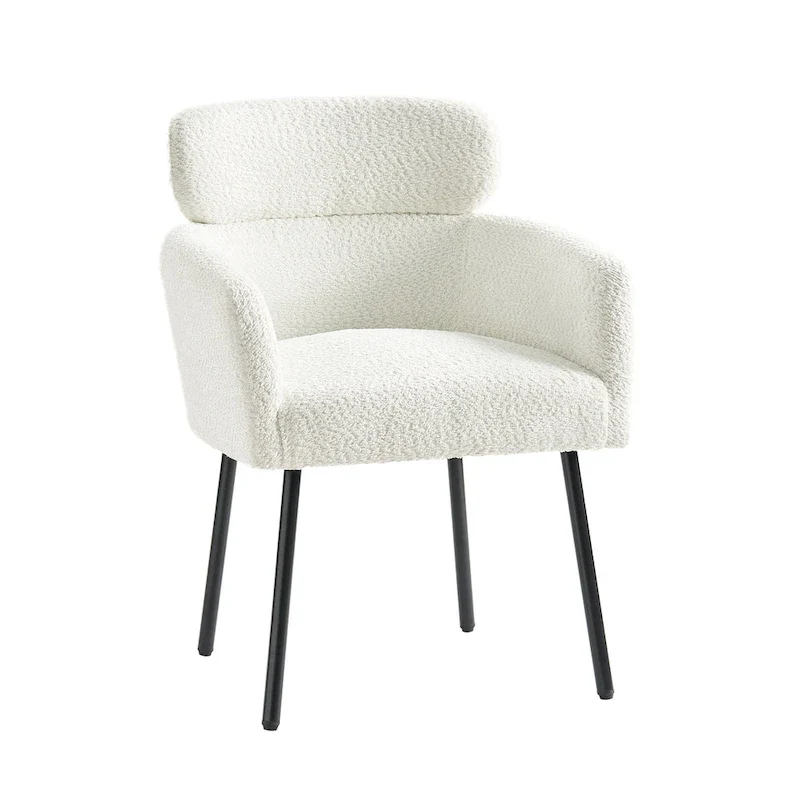 Amos Modern Boucle Dining Chair with Adjustment Feet