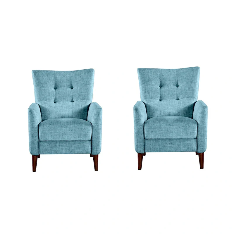 Modern Manual Recliner with Solid Wooden Legs