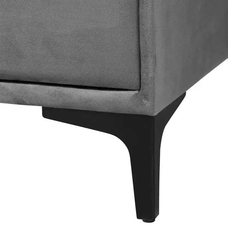 Baxton Studio Etienne Velvet 6 Drawer Dresser Slate Gray/Black