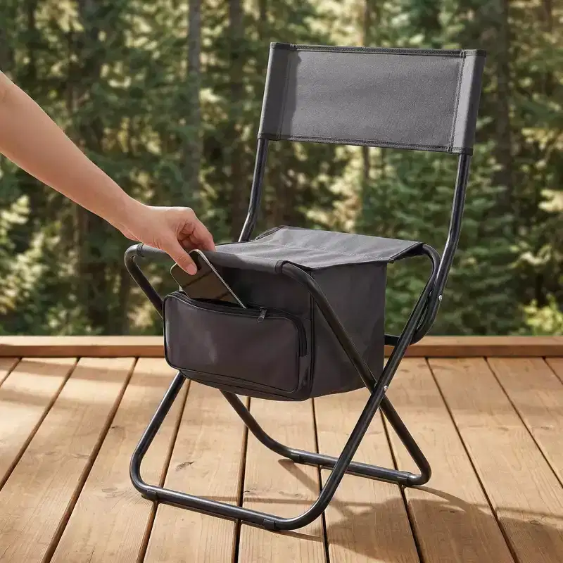 2 Pack Folding Camping Chairs with Storage Bag, Portable Outdoor Chairs for Beach, Picnic, Fishing, Lawn & Backyard, Lightweight & Easy Carry