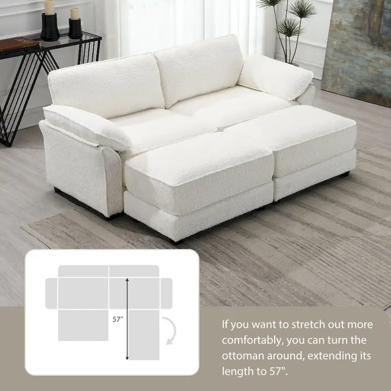 Combination Modular Convertible Sectional Sofa with Ottoman