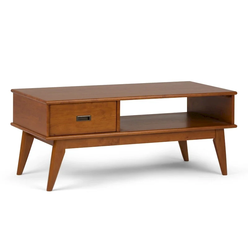 WYNDENHALL Tierney SOLID HARDWOOD 48 inch Wide Rectangle Mid Century Modern Coffee Table - 48 W x 22 D x 20 H
