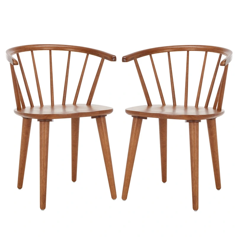 SAFAVIEH Home Blanchard 18-inch Curved Spindle Side Chair [SET of 2] - 21W x 21D x 30H