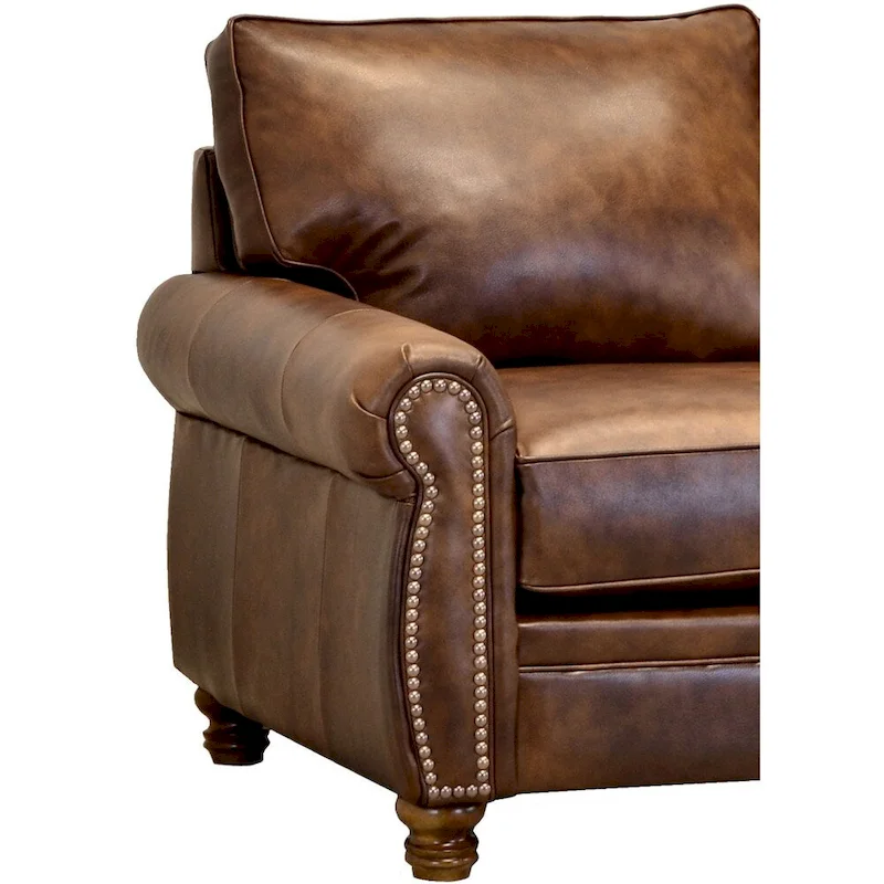Cabot Brown Top Grain Leather Sofa