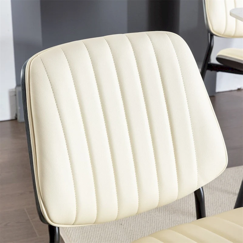 Dining Chairs Set of 2,Mid Century Modern Retro Faux Leather Chair