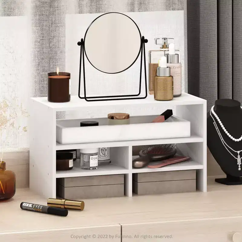 Furinno Desk Bookshelf Desktop Storage Organizer Display Bookcase Shelf Rack Dorm Office White