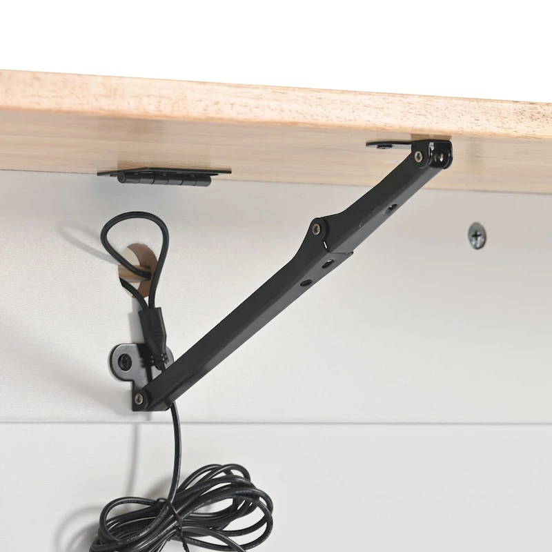 Kitchen Island with Drop Leaf, LED Light