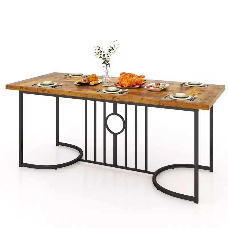 Costway 71 Large Dining Table for 6-8 People Rectangular Kitchen Table Dinette Table