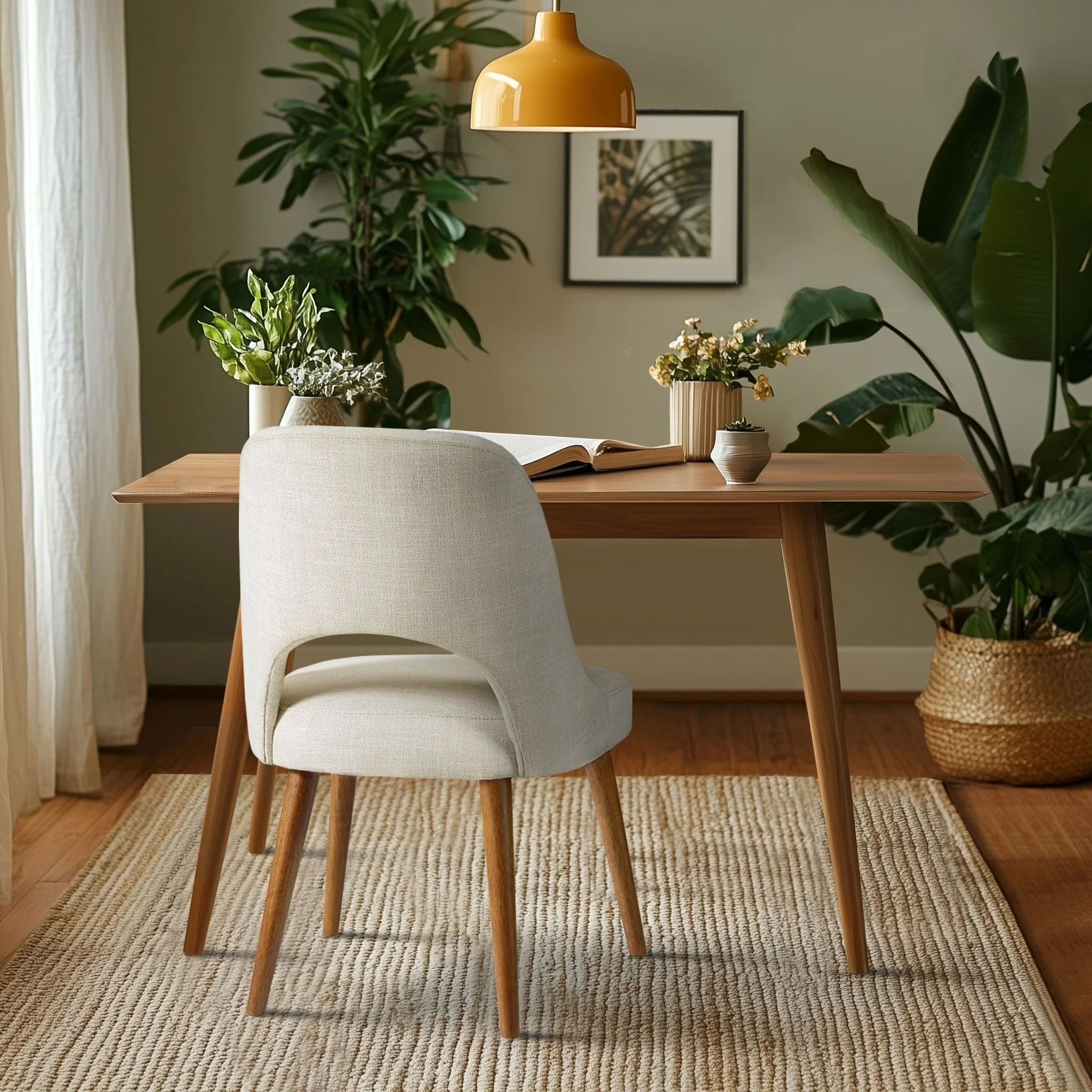 INK IVY Nola Upholstered Dining Side Chairs with Cutout Back design (Set of 2)