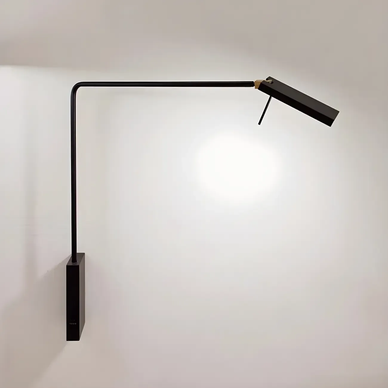 1-Light Black Metal Hardwired Small Swing Arm Wall Light