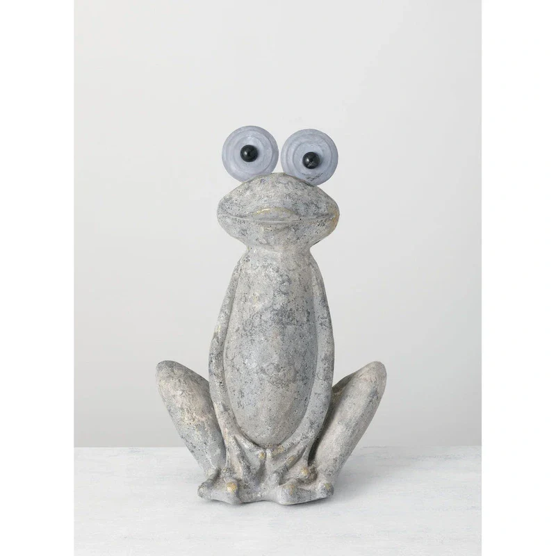 Sullivans Decorative Frog Figurine 20.5  Gray - 13 L x 10.5 W x 20.5 H