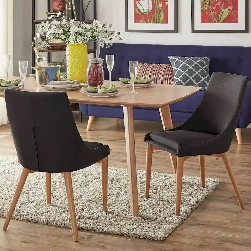 Dark Grey / Grey / Blue / Red Oak Barrel Back Dining Chair, Set of 2