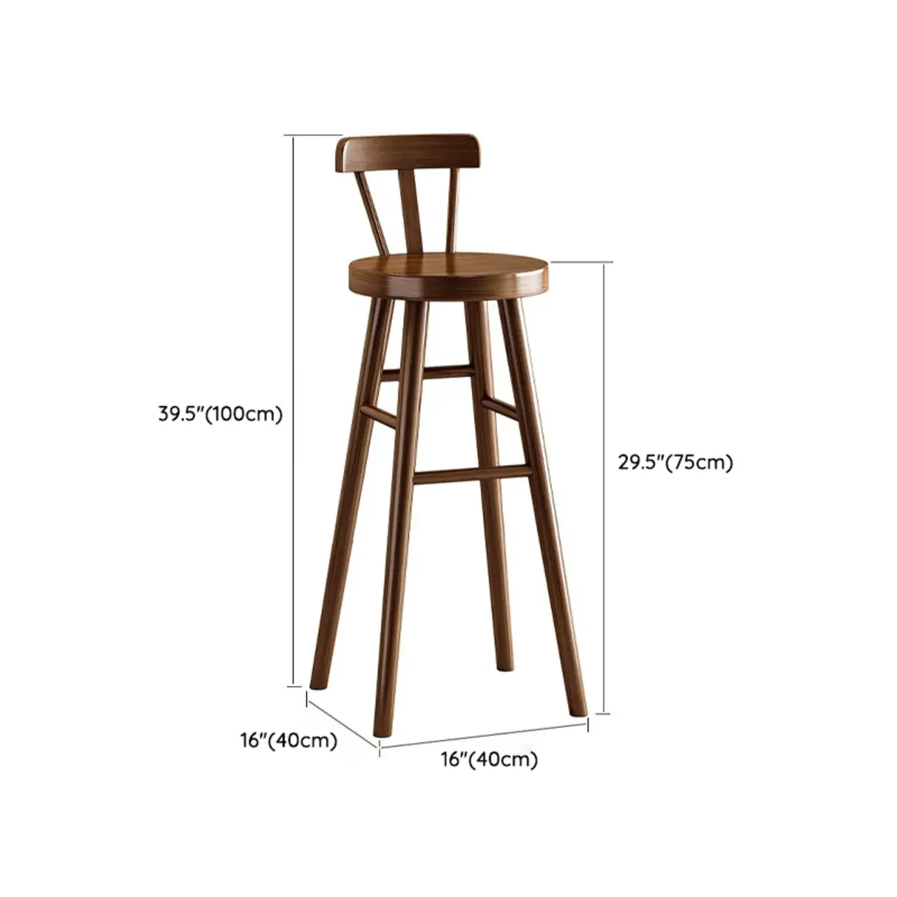Modern Pine Wood Bar Set with Upholstered Chairs