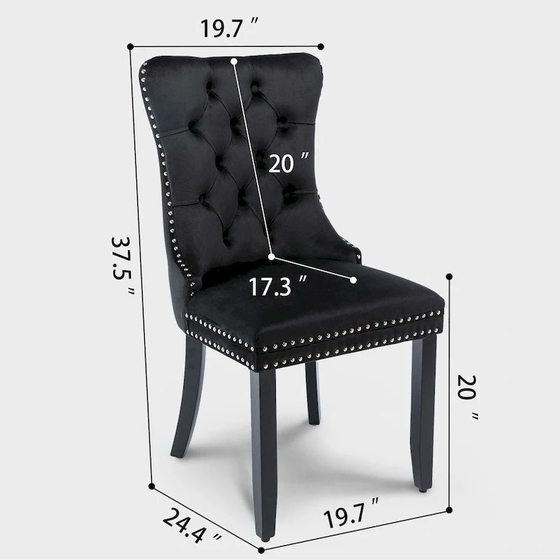 Modern Tufted Velvet Side Dining Chairs (Set of 4)