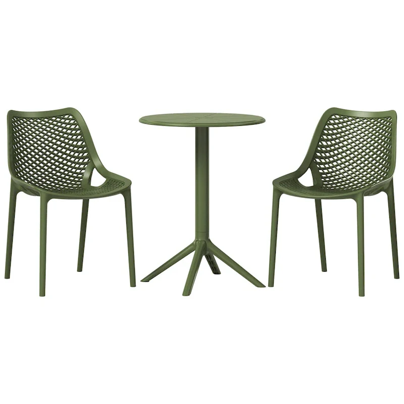 Frond and Form 2-Person Outdoor Round Bistro Dining Set