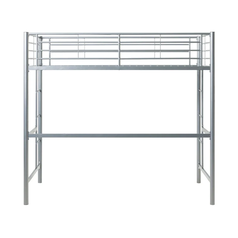 Middlebrook Abner Silver Metal Deluxe Twin Loft Bed