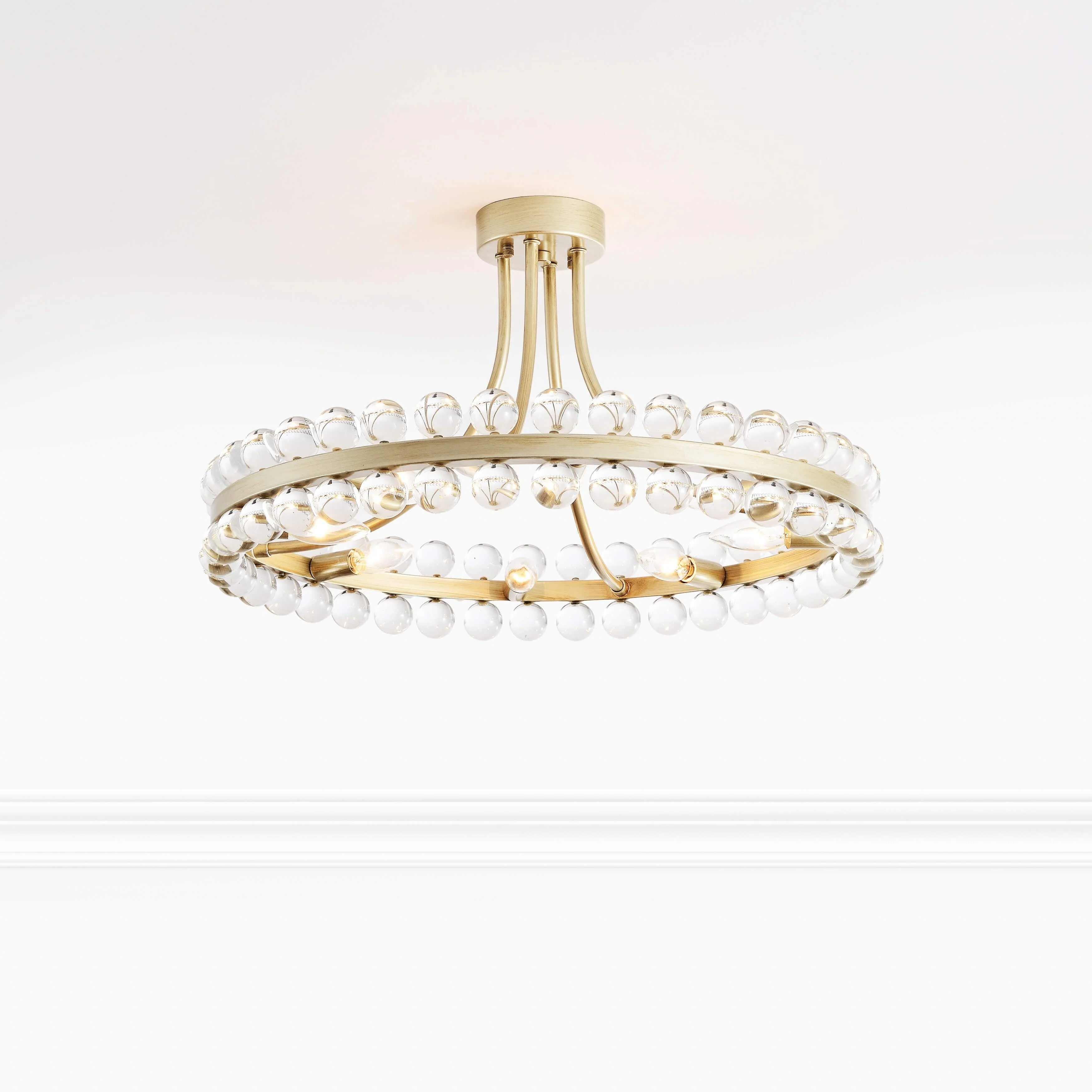 Elvira 8-Light Wagon Wheel Crystal Semi-Flush Mount