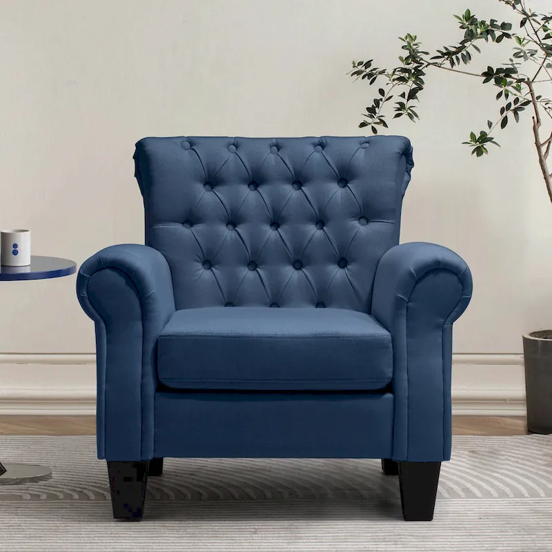 Accent Club Chair with Arms and Padded Seat