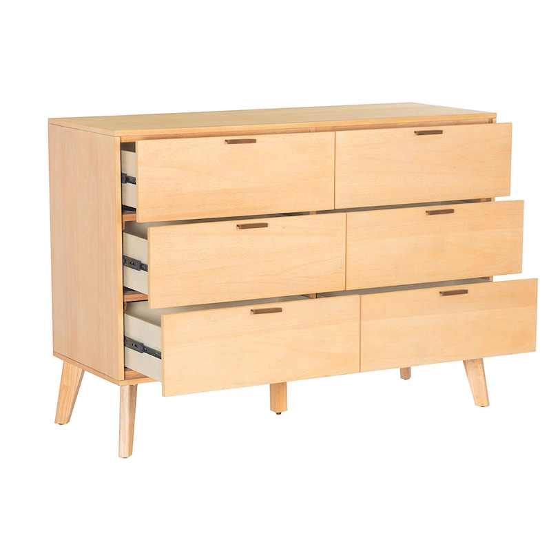Carter Wooden Mid-Century 6-Drawer Dresser