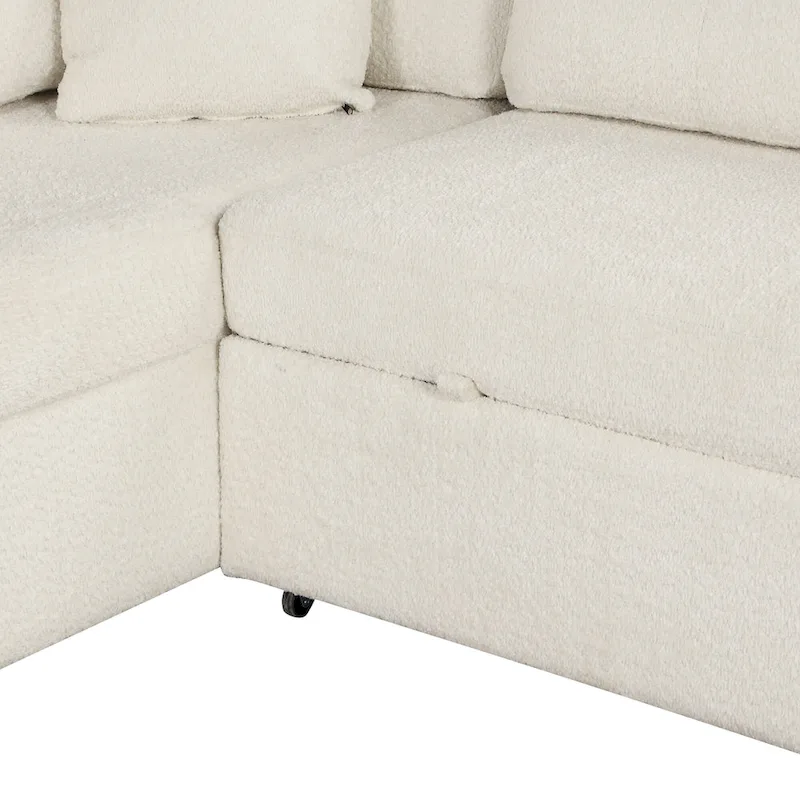 87.7 Convertible Sectional Pull Out Sofa Bed