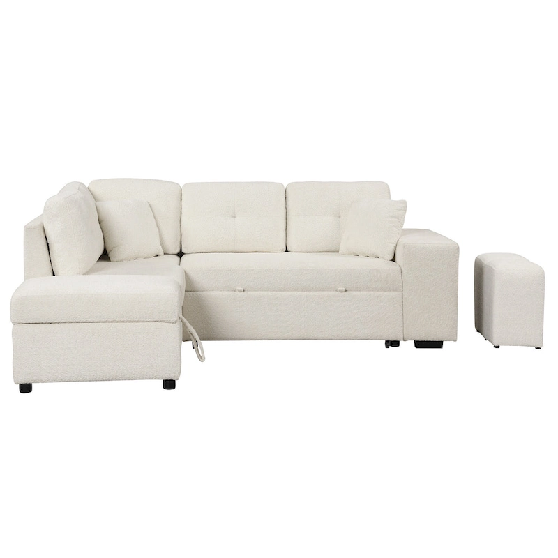 87.7 Convertible Sectional Pull Out Sofa Bed