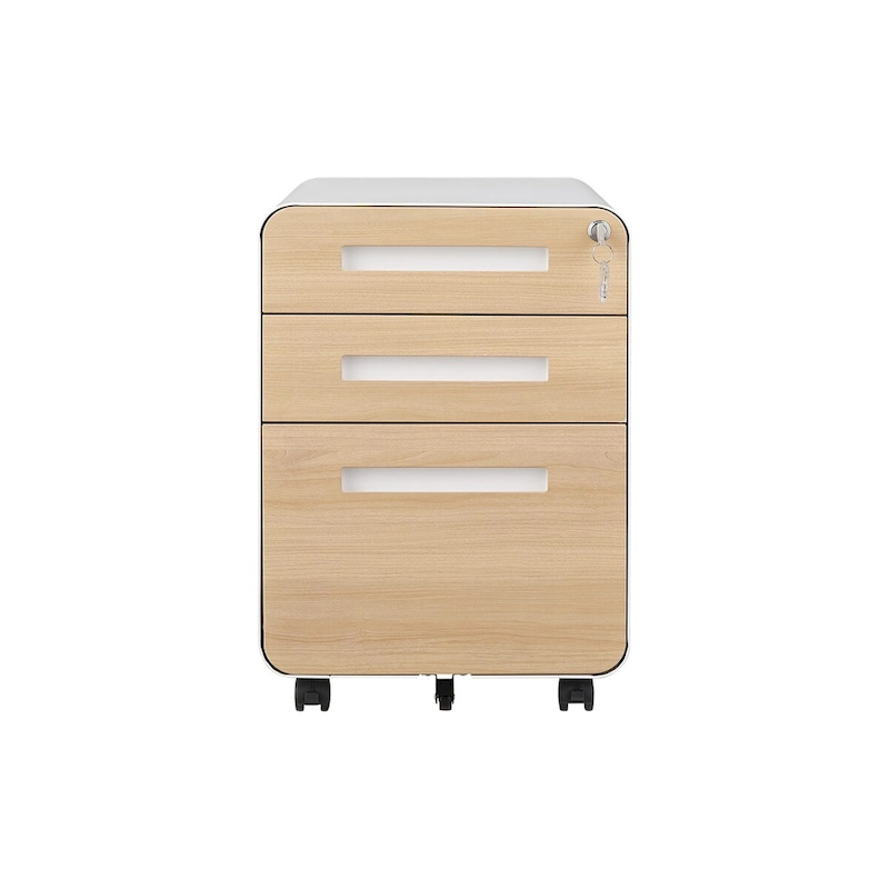 3-Drawer Mobile File Cabinet with 5 Wheel and Lock