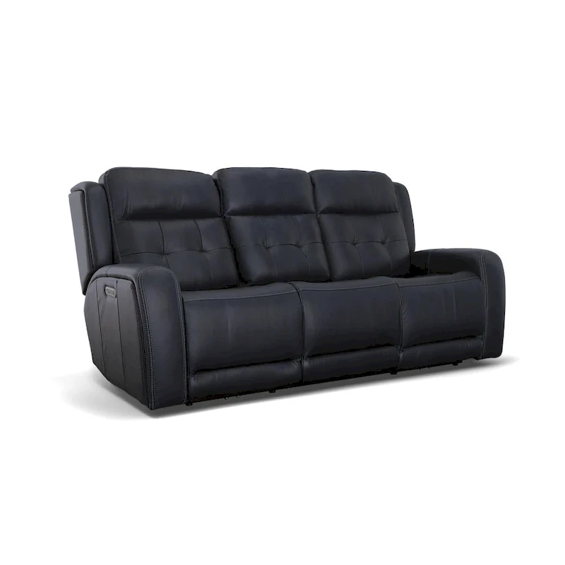 Grant 87 Leather Power Reclining Sofa with Power Headrests by Flexsteel