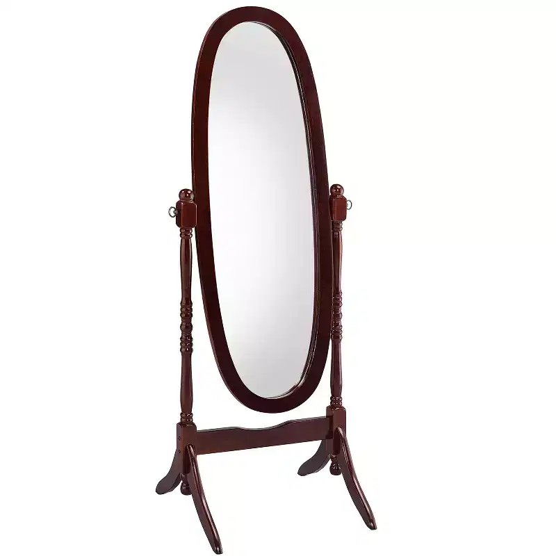 Okak 59.25in Standing Mirror, Full Length Mirror with Wooden Stand, Floor Mirror for Clothing Shop, Dressing Room