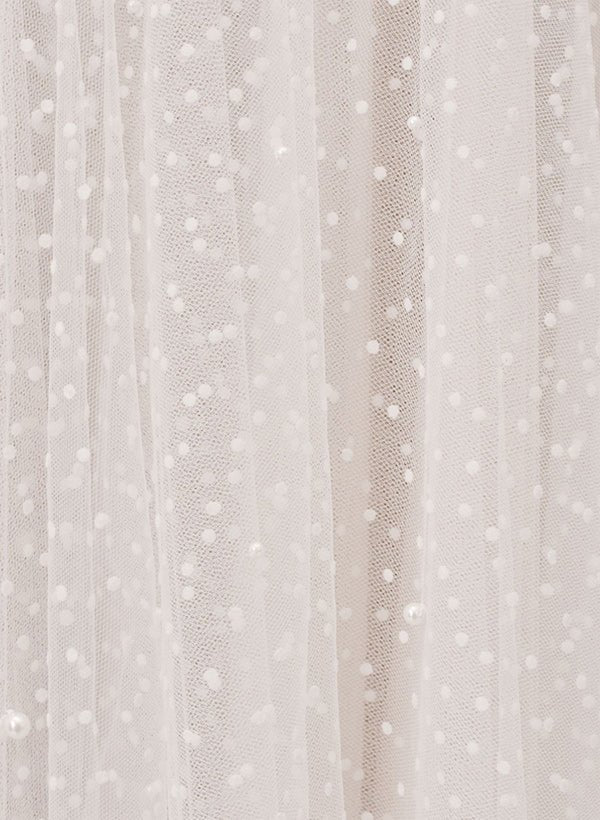 A-Line Sweetheart Sleeveless Tulle Tea-Length Wedding Dresses With Pleated