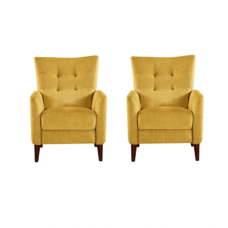 Modern Manual Recliner with Solid Wooden Legs