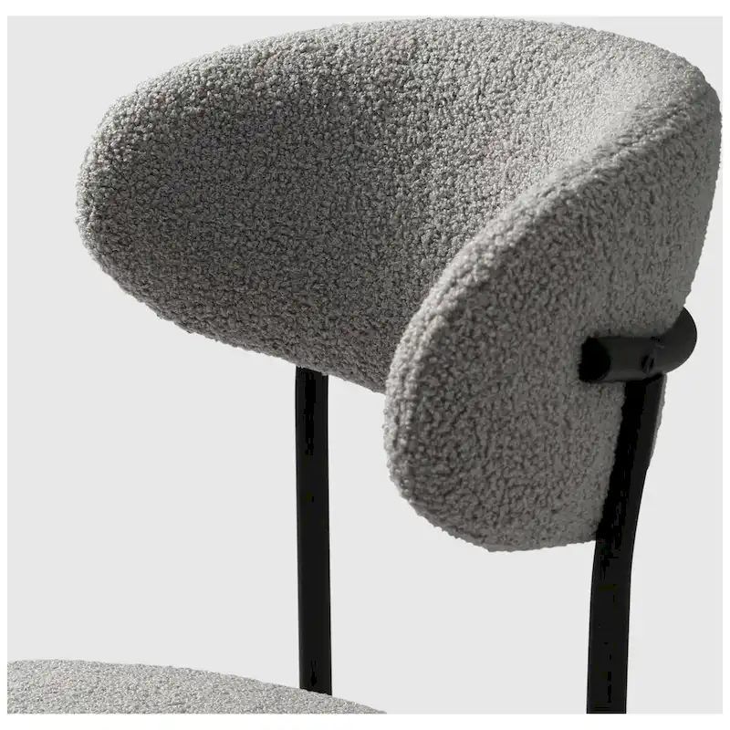 Bayville Mid-Century Curved Back Fabric Upholstered Metal Dining Chair (Set of 6)