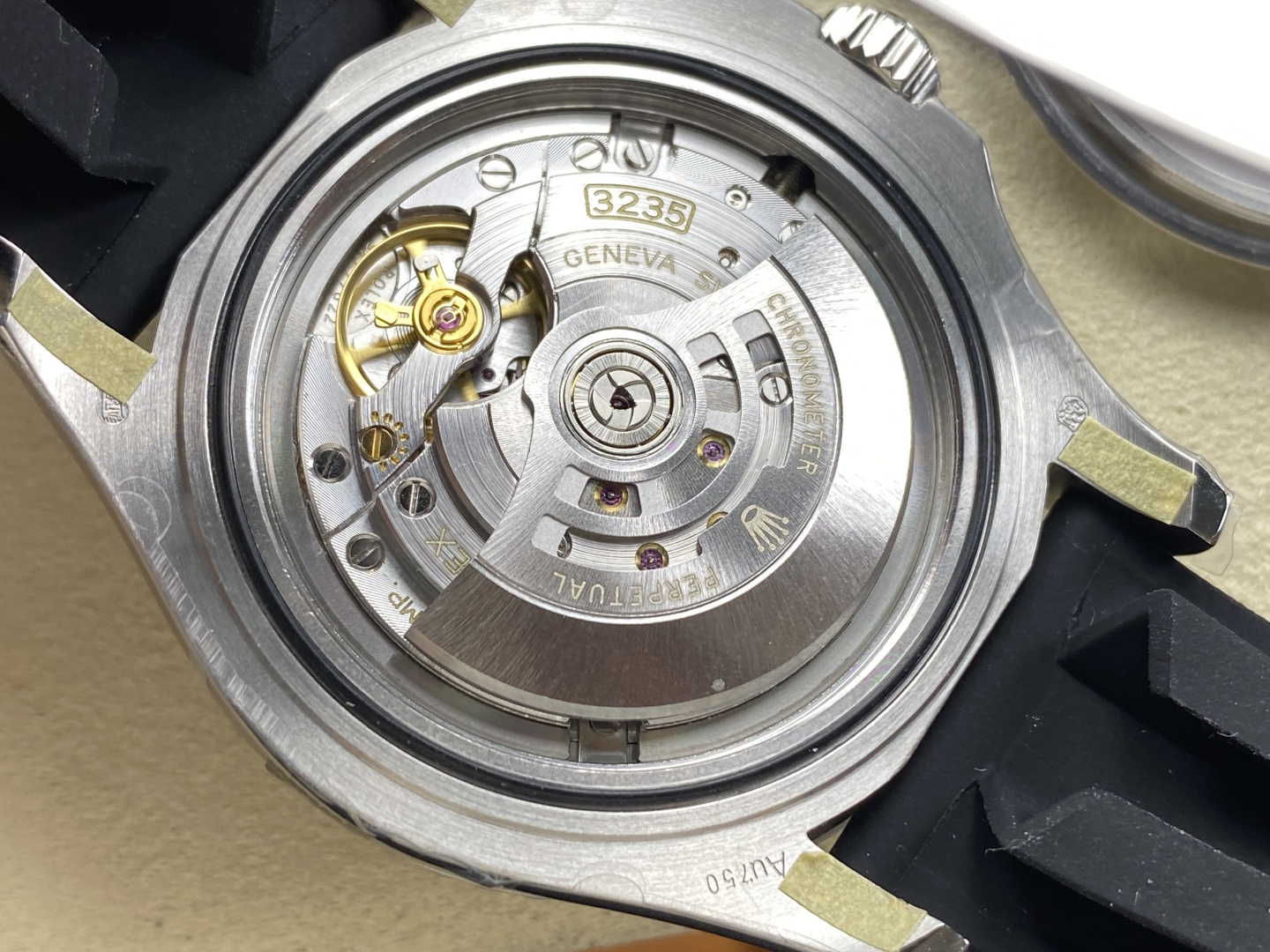 VSF 3235 clone movement exhibition case back with Geneva stripes