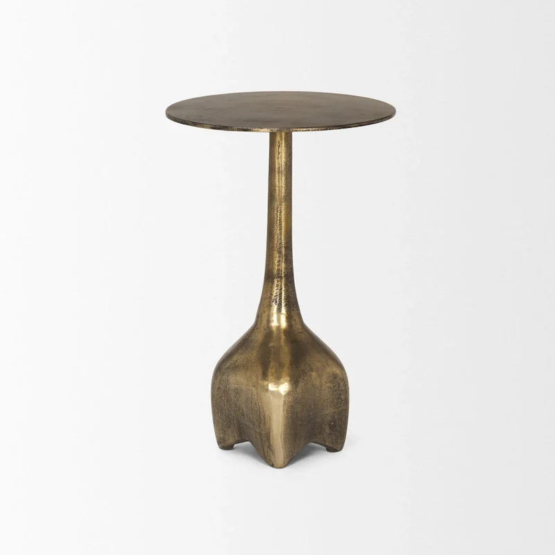 Risha Large Gold Metal Accent Table