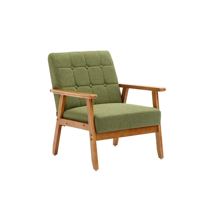 28.74 Tufted Accent Chair with Solid Wood Frame