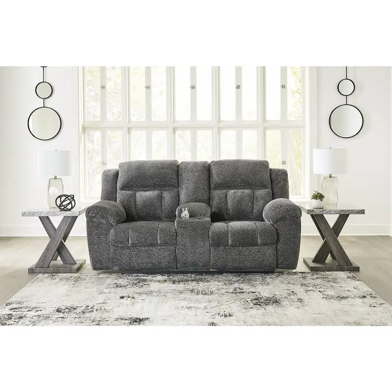 Signature Design by Ashley Frohn Double Reclining Loveseat with Console - 80W x 40D x 42H