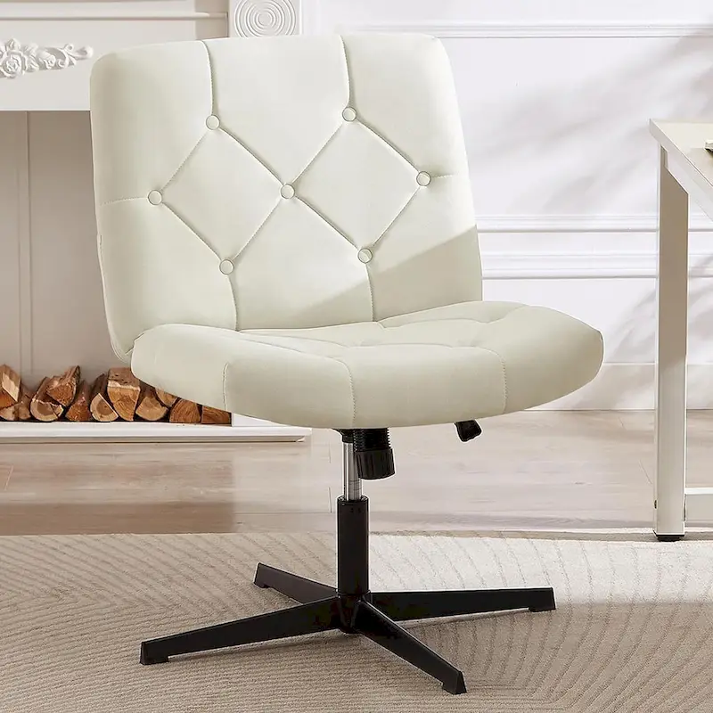 Armless Office Desk Chair No Wheels, Office Desk Chair Computer Chair