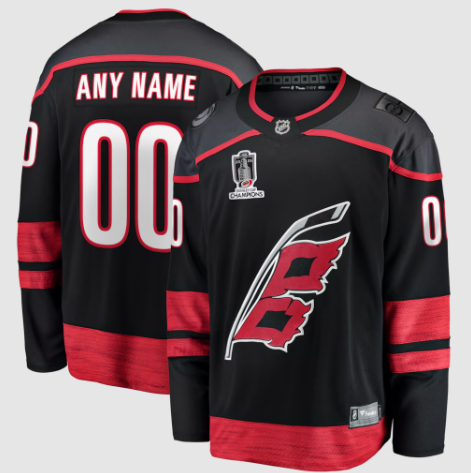 Carolina Hurricanes Fanatics Black 2026 Stanley Cup Champions Home Breakaway Custom Jersey
