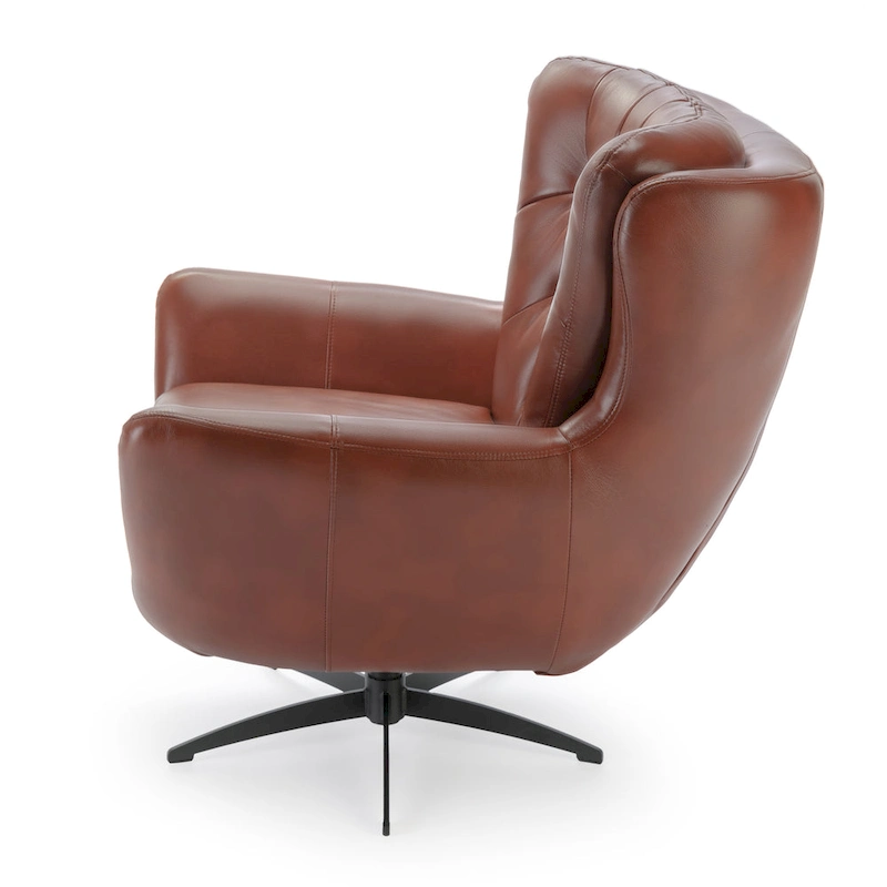 Cleveland Tufted Faux Leather Swivel Chair by Greyson Living