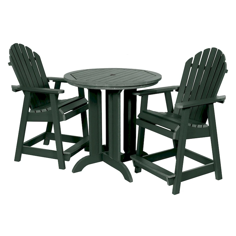 Highwood Commercial 3-Piece Adirondack 36 Bistro Counter Height Dining Set