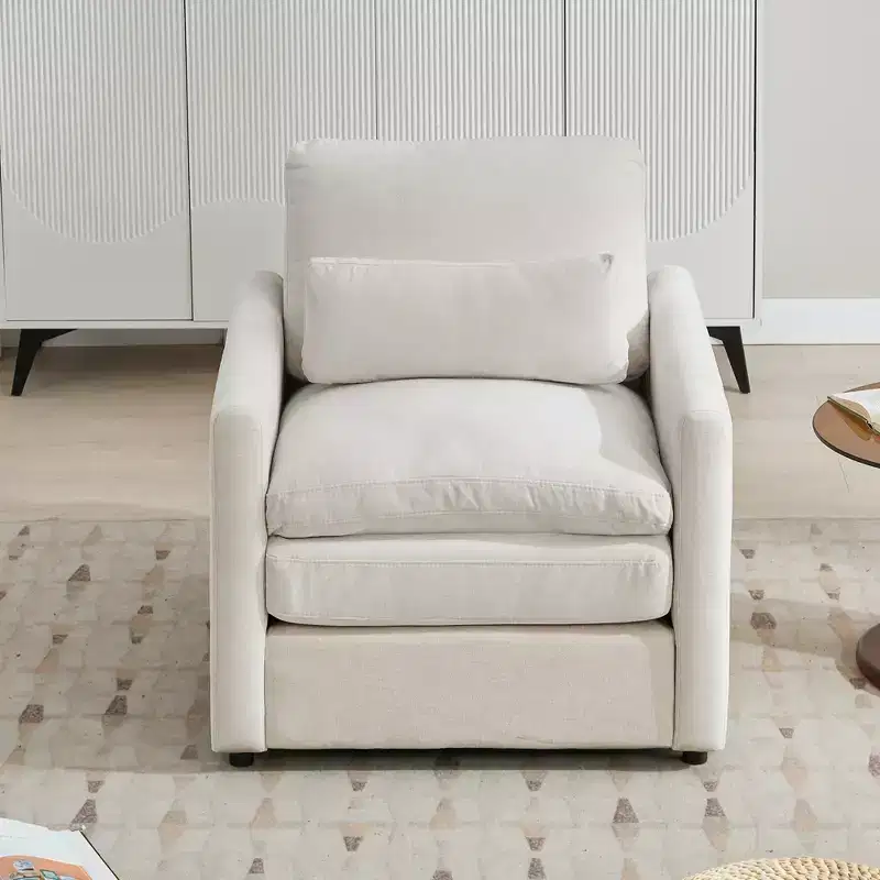 Whisen 89 Cozy Upholstered 3-seater Sofa Oversized Comfy Cloud Sofa Double Cushion